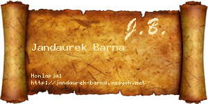 Jandaurek Barna névjegykártya